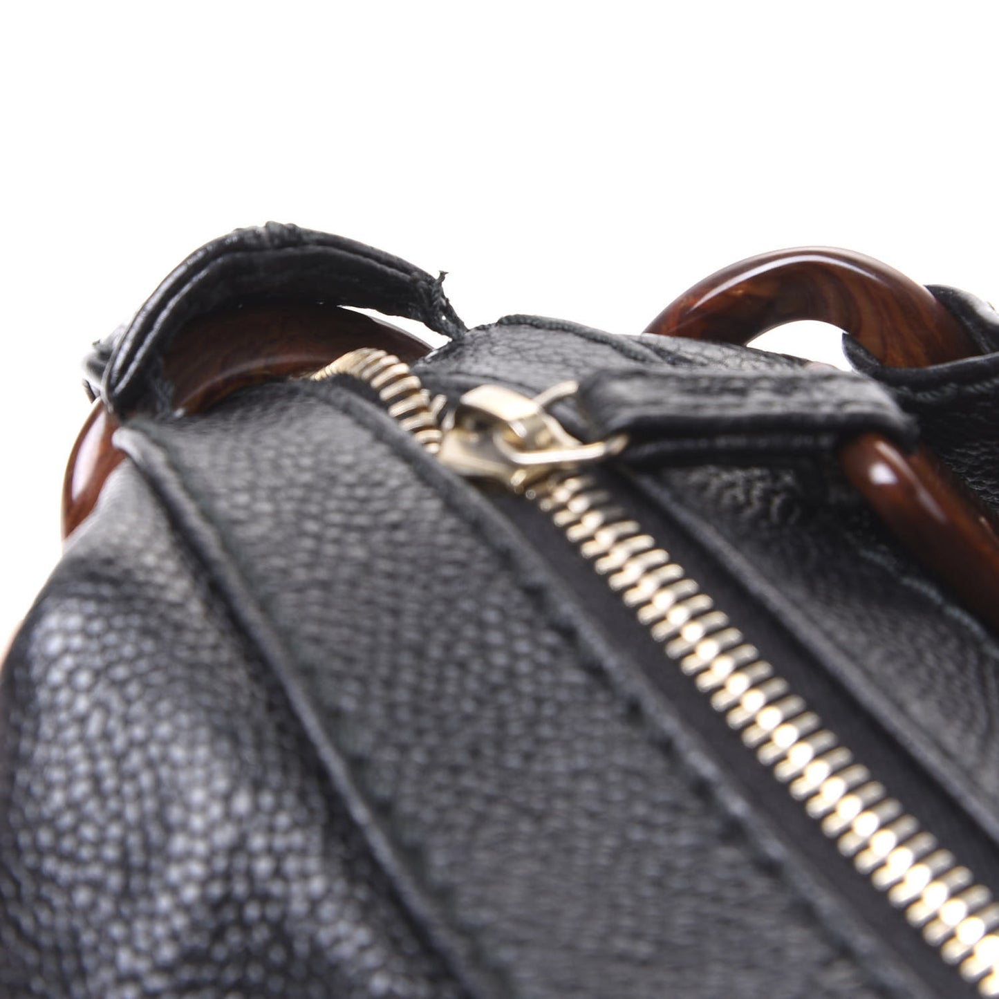 Caviar CC Wood Chain Hobo Black