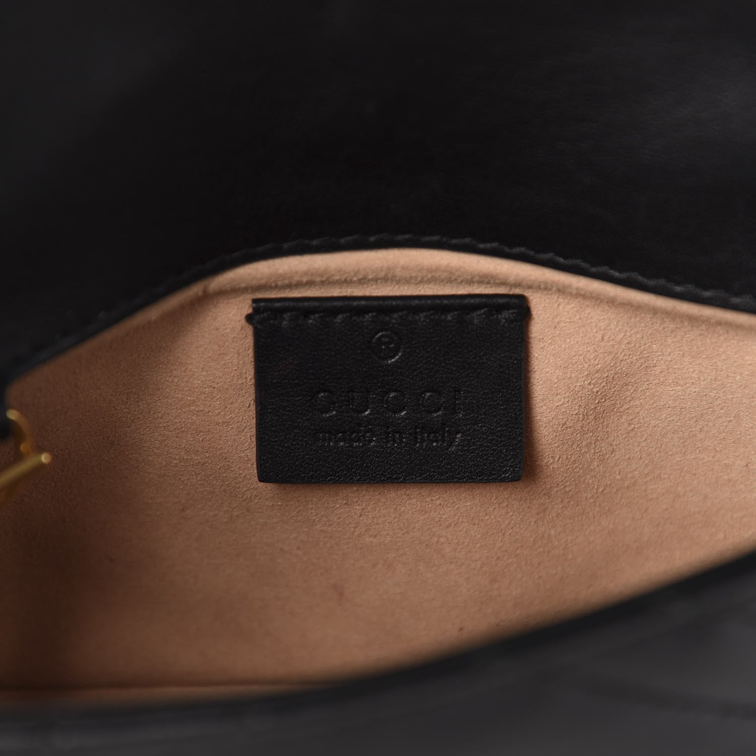 Gucci Calfskin Matelasse Super Mini GG Marmont Shoulder Bag Black 9 of 11