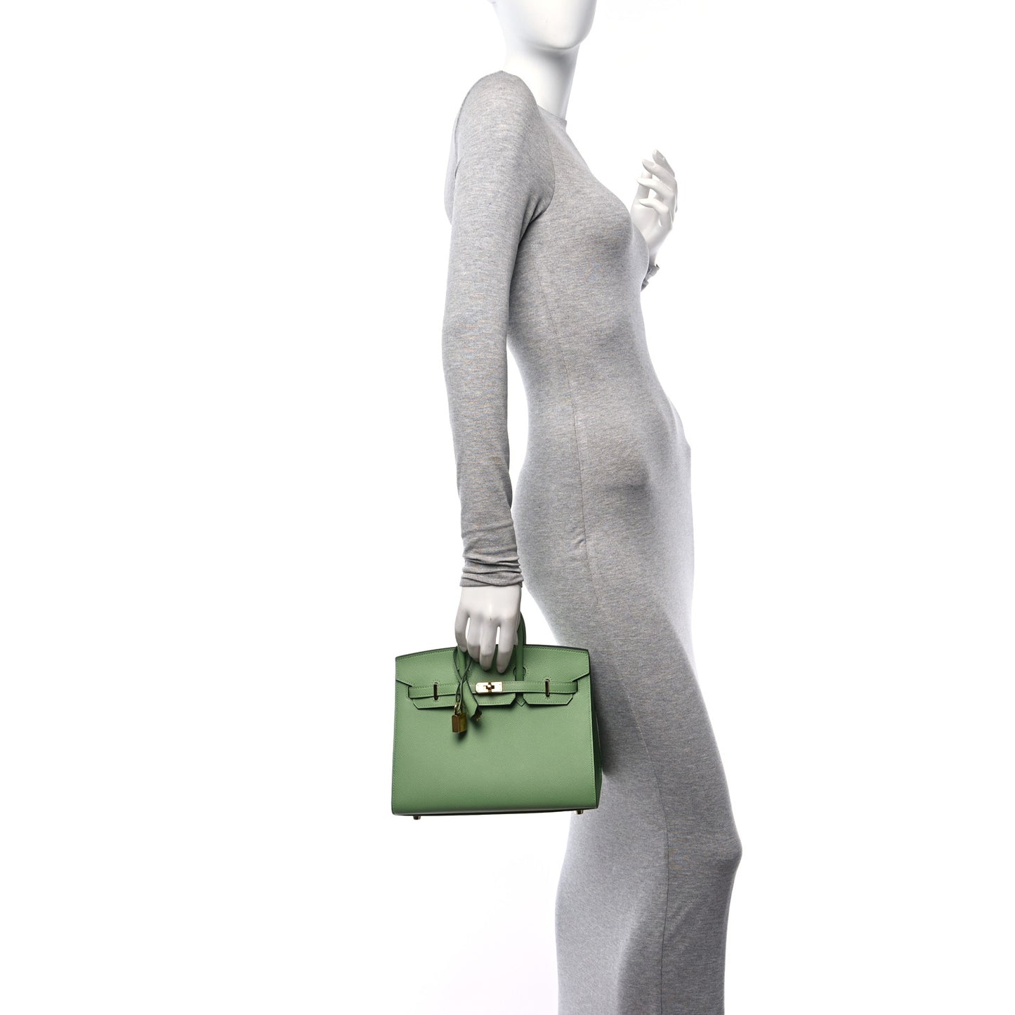 Epsom Birkin Sellier 25 Vert Criquet