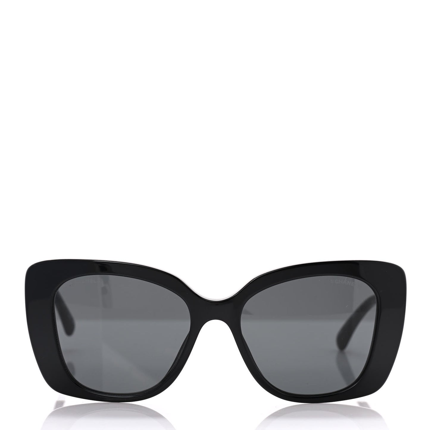 Acetate Strass Square Sunglasses 5422-B Black White