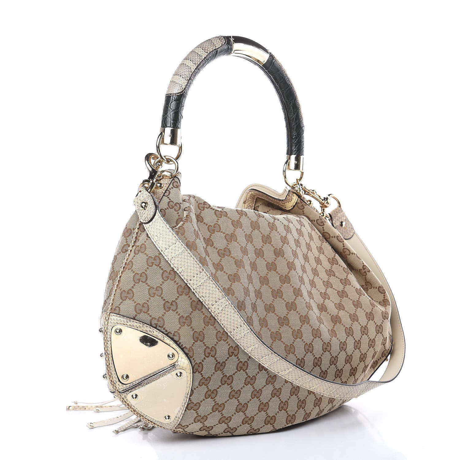 Gucci Monogram Large Crest Patchwork Embroidered Indy Top Handle Bag 3 of 11