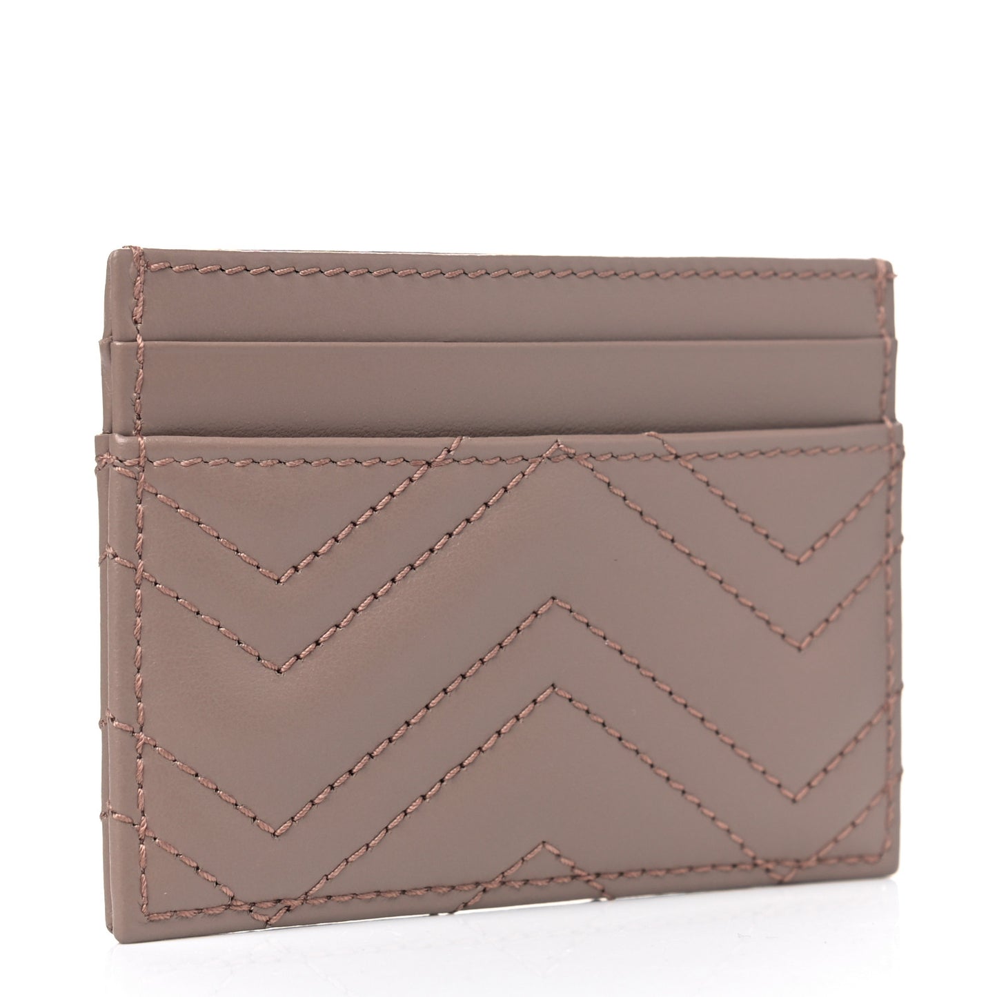Calfskin Matelasse GG Marmont Card Holder Porcelain Rose