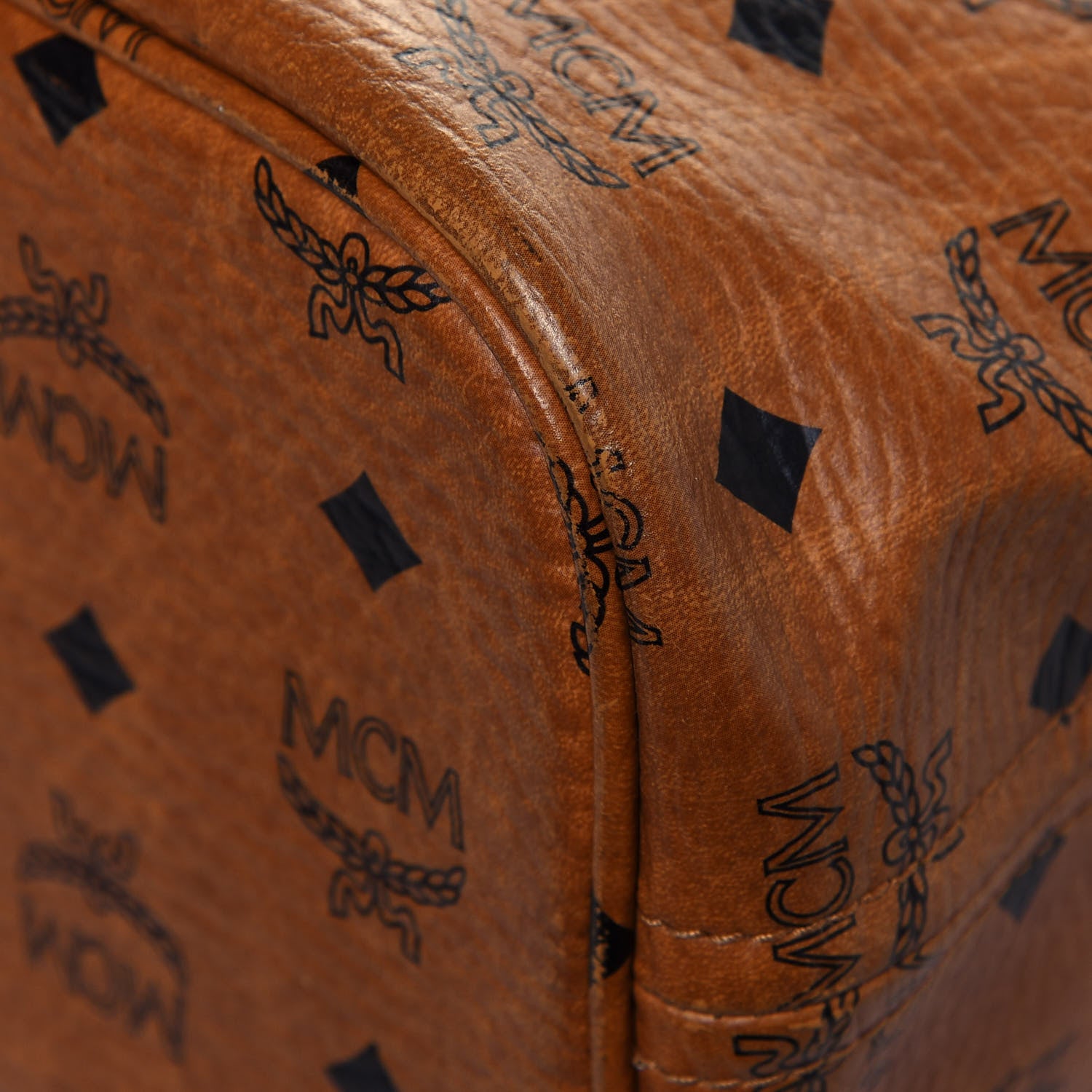 MCM Visetos Dog Bone Shopper Tote Cognac 6 of 21