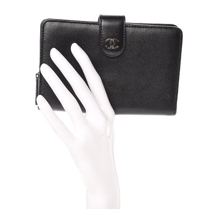 Chanel Caviar Sevruga Large Zip Pocket Wallet Black 2 of 14