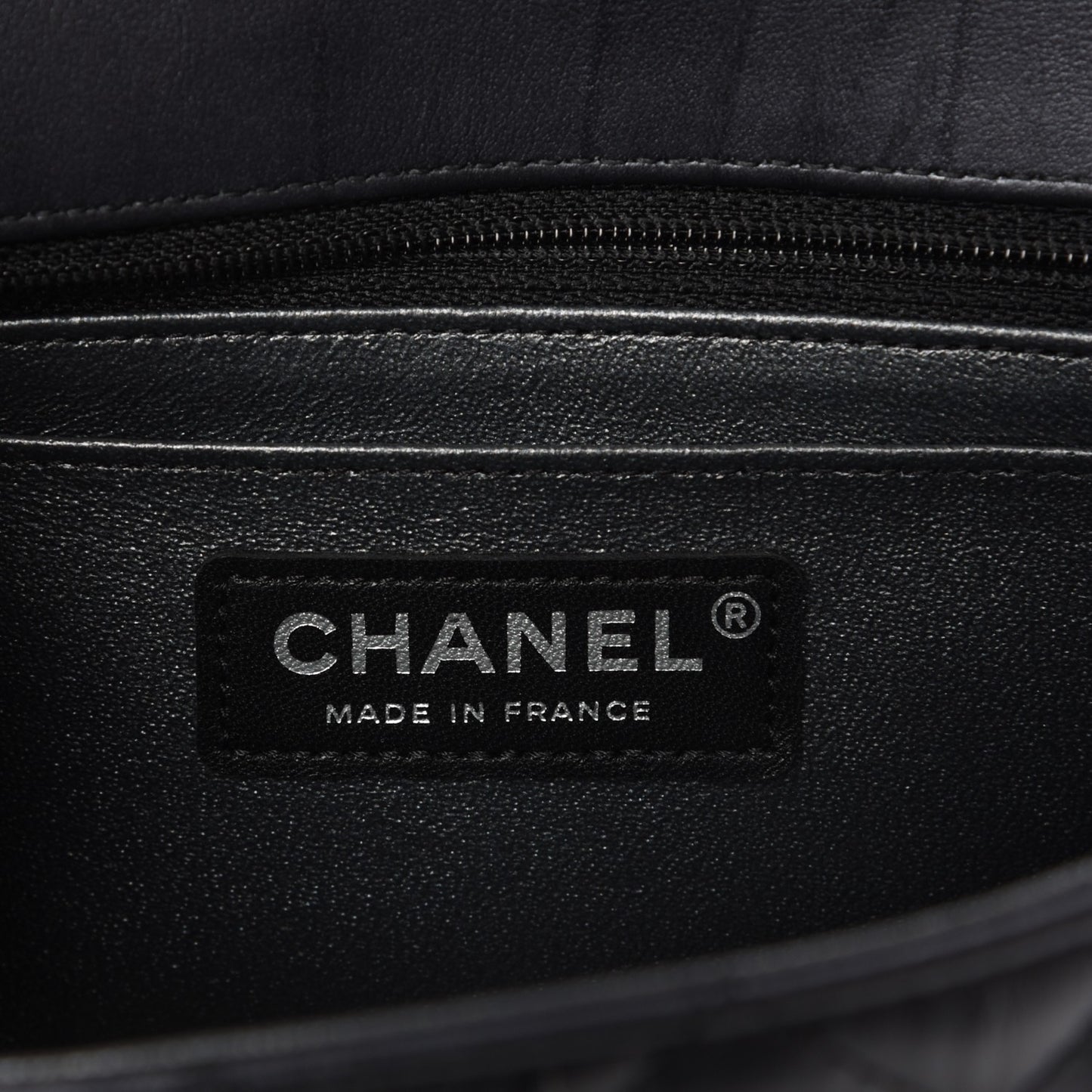 Calfskin Quilted Mini Rectangular Flap Charcoal