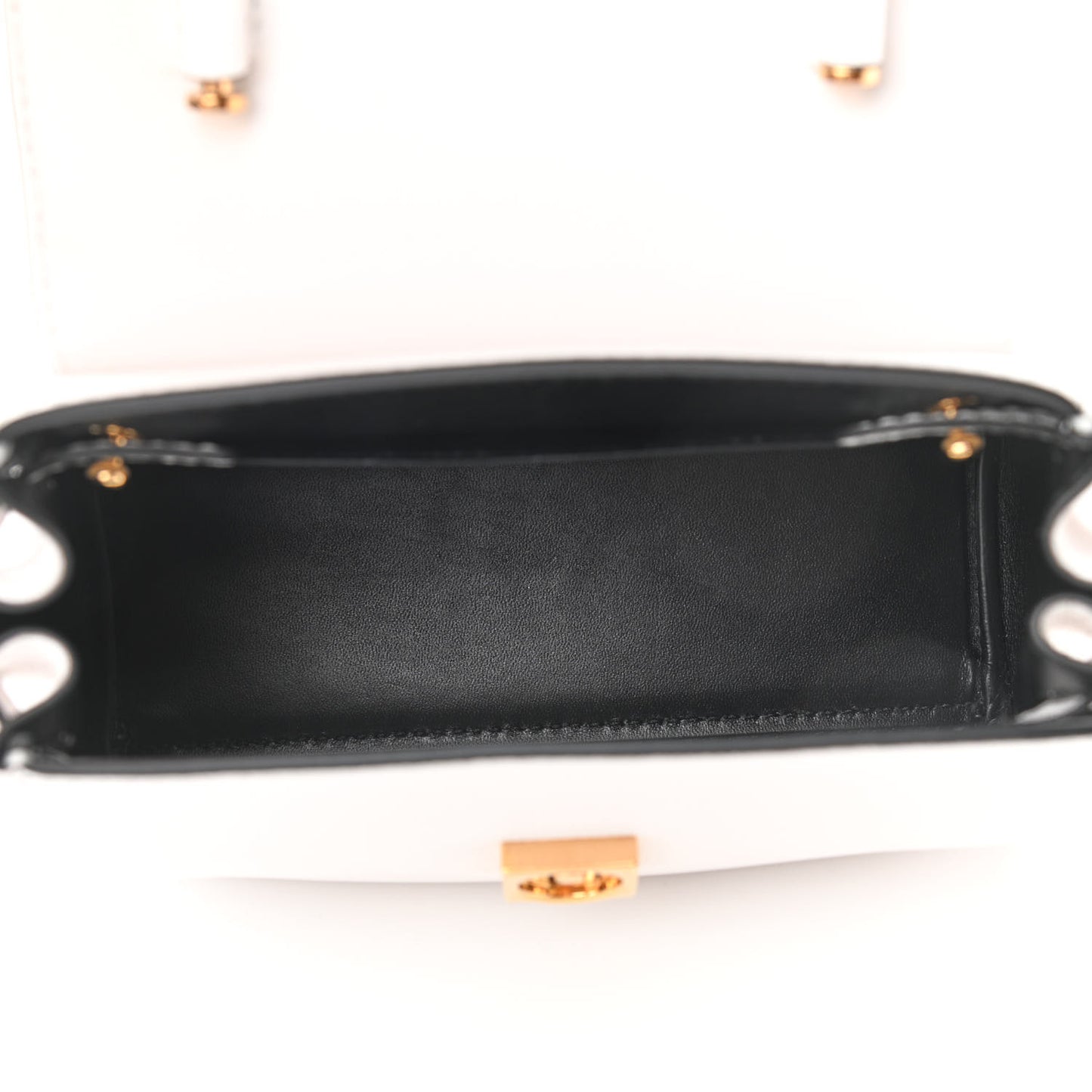 Grained Calfskin Small La Medusa Top Handle Bag Optical White