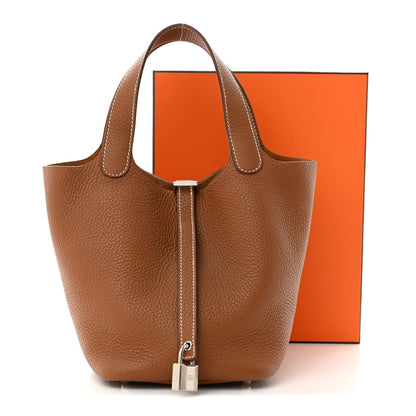 Hermes Taurillon Clemence Picotin Lock 18 PM Gold 11 of 11