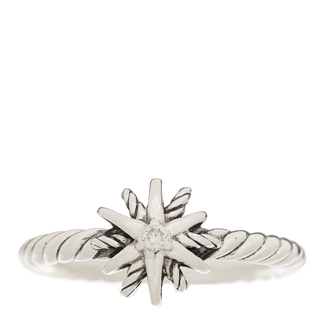 Sterling Silver Diamond Petite Starburst Ring 45 3.25