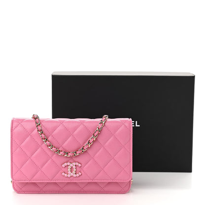 Chanel Caviar Quilted Glass Wallet On Chain WOC Pink 12 of 12