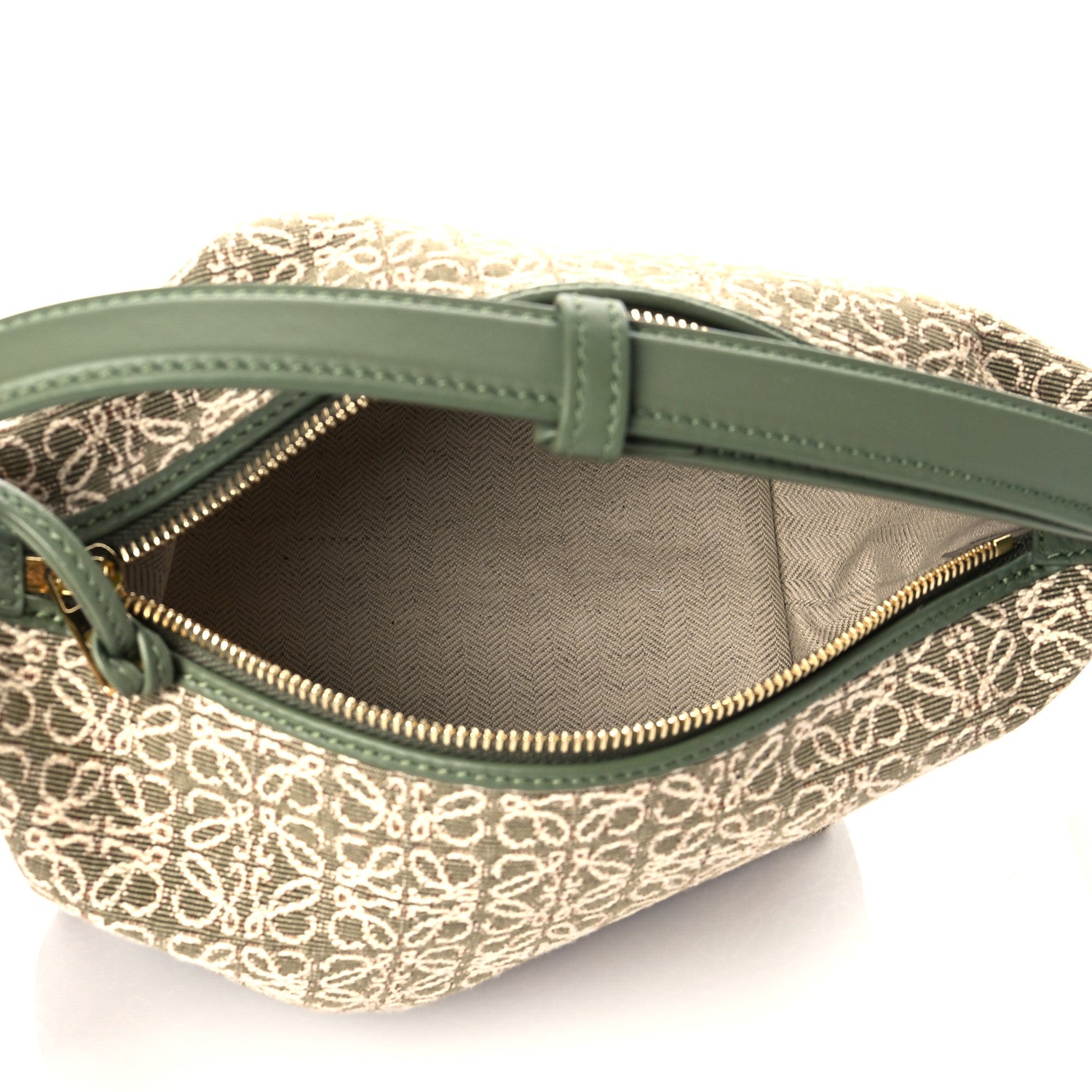 Loewe Jacquard Anagram Calfskin Small Cubi Bag Avocado Green 5 of 10