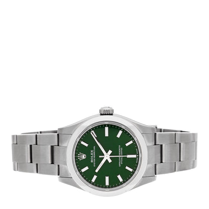 Rolex Stainless Steel 31mm Oyster Perpetual Watch Green 277200 2 of 5
