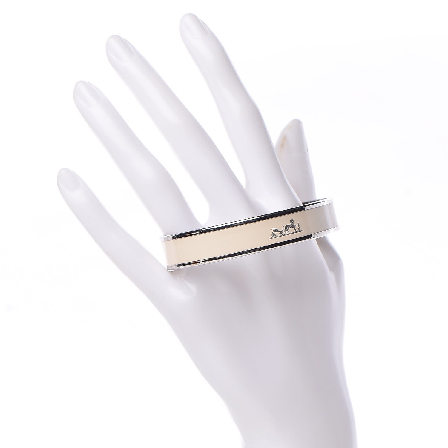 Hermes Enamel Printed Caleche Medium Bracelet 65 Pannacotta 2 of 6