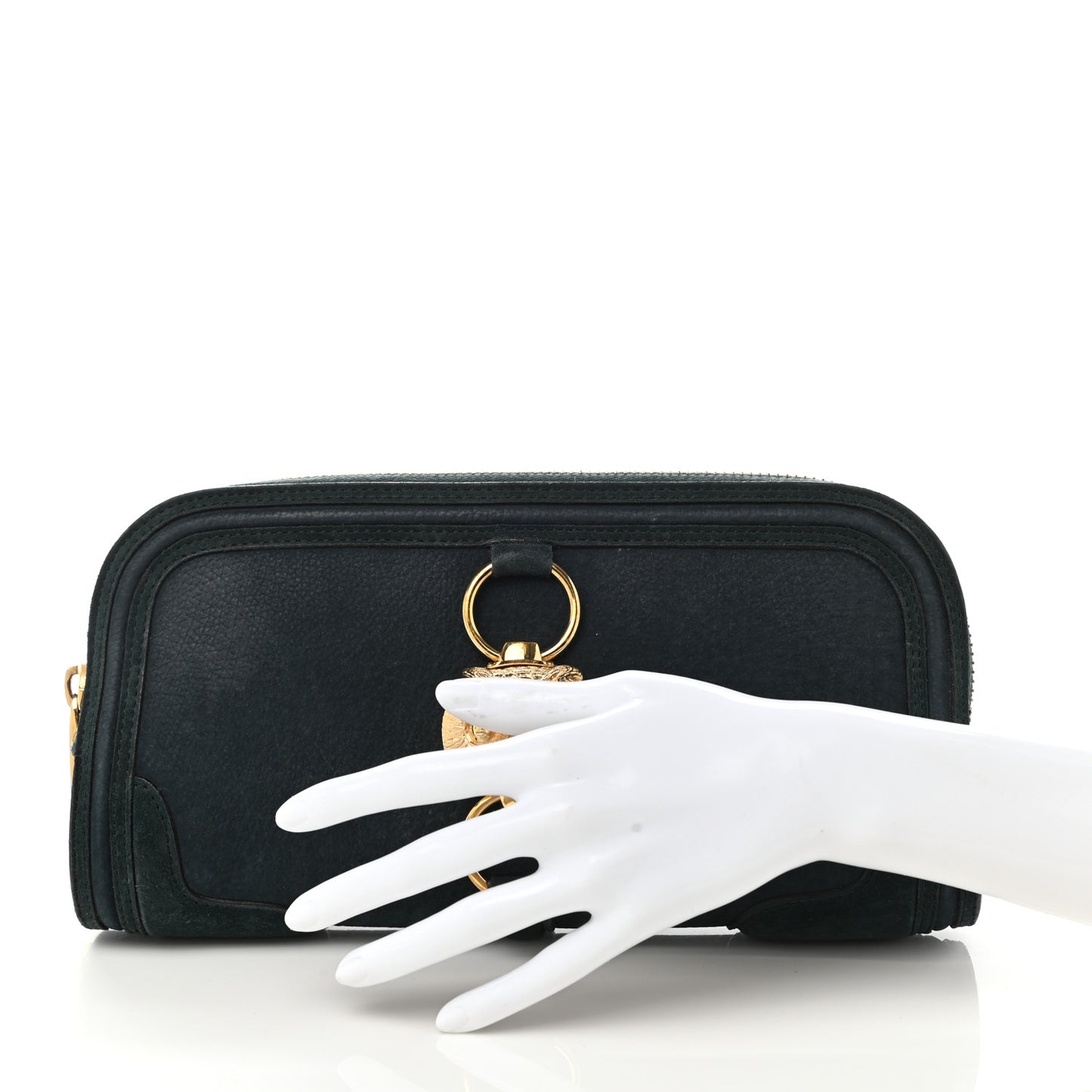 Prorsum Grainy Nubuck Alma Owl Clutch Indigo Green