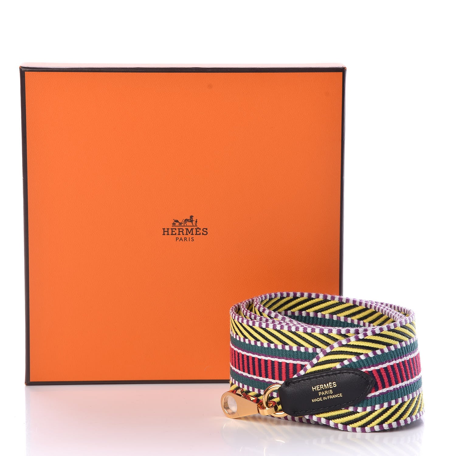 Hermes Toile Swift 50mm Sangle Cavale Shoulder Strap Multicolor Black 3 of 3