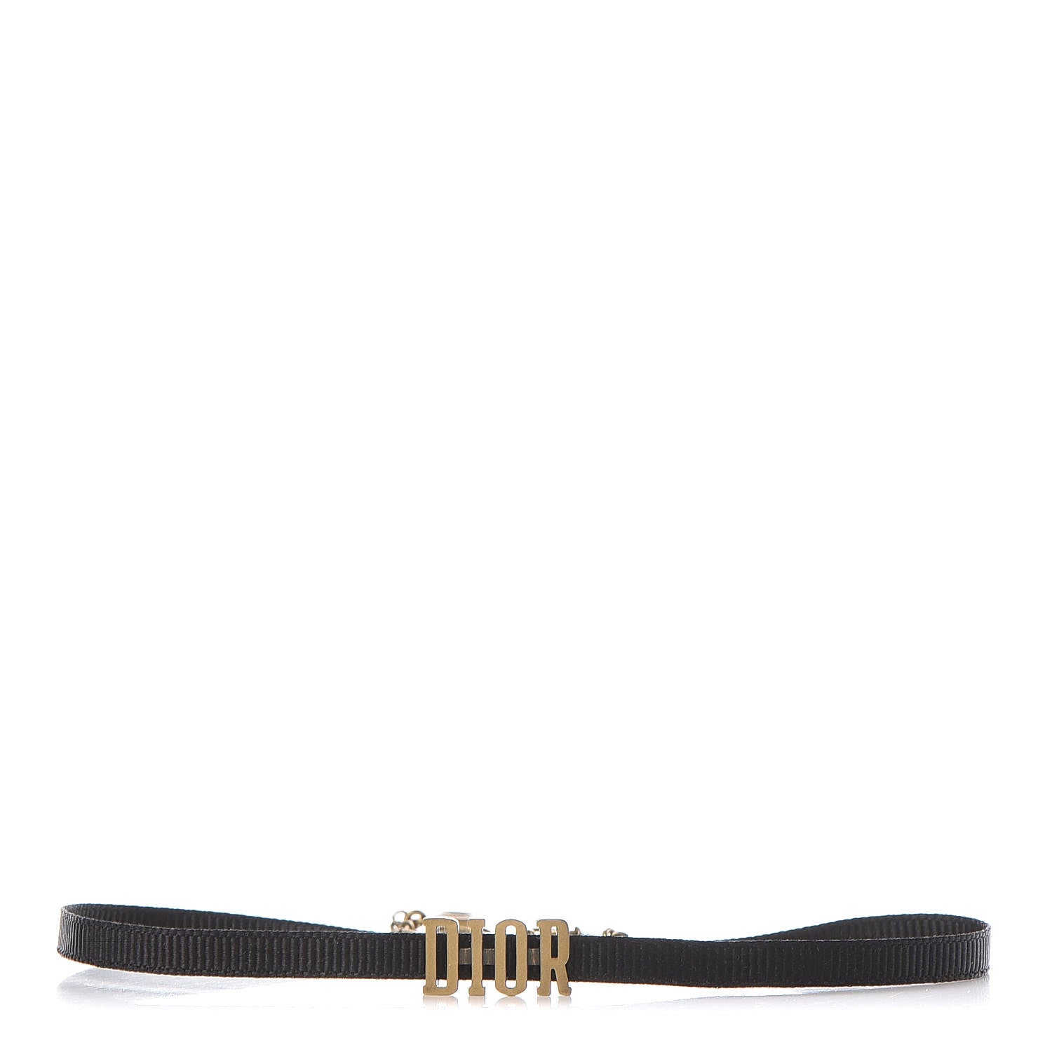 Christian Dior Grosgrain Ribbon Dior Logo Choker Necklace Black 1 of 6