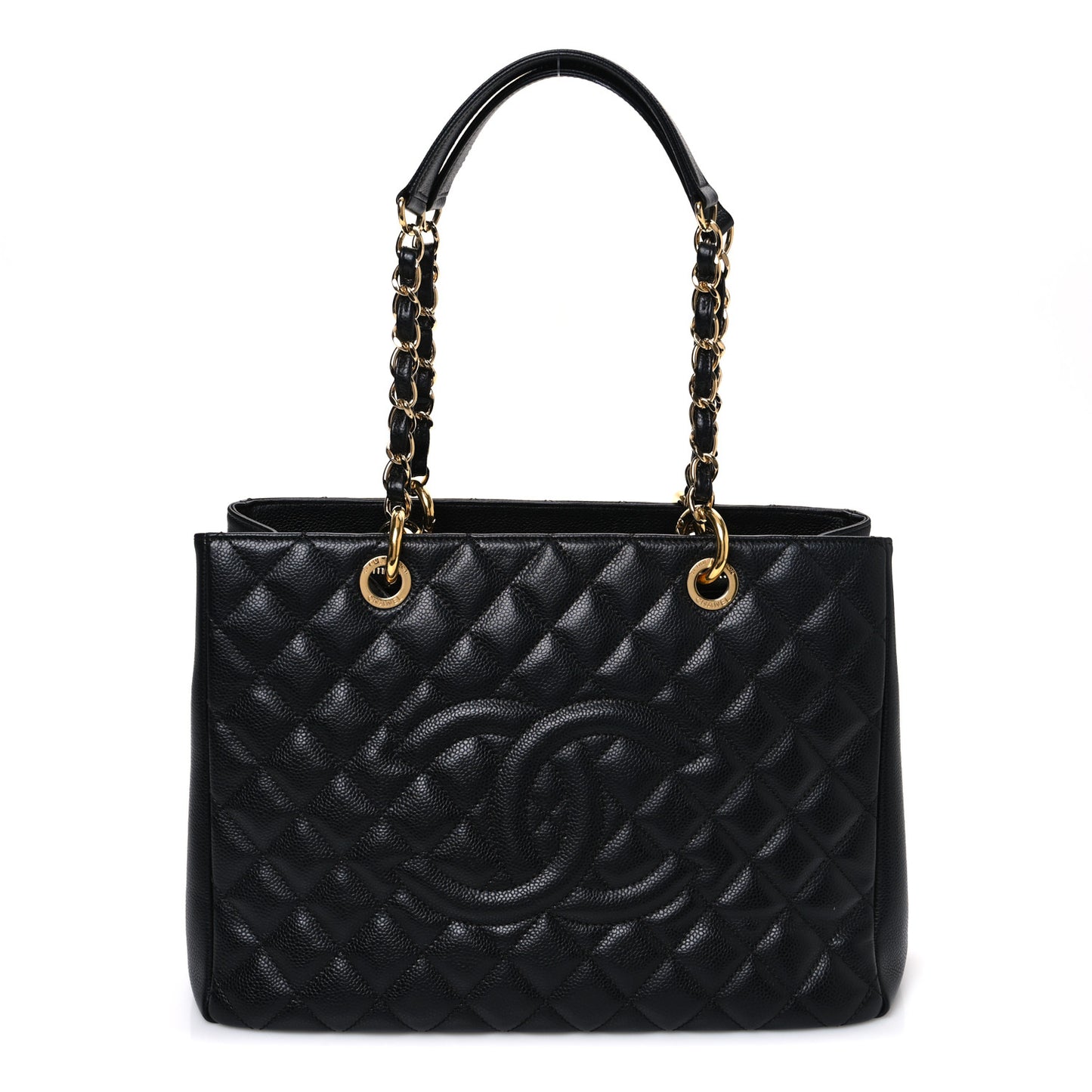 Caviar Quilted Grand Shopping Tote GST Black