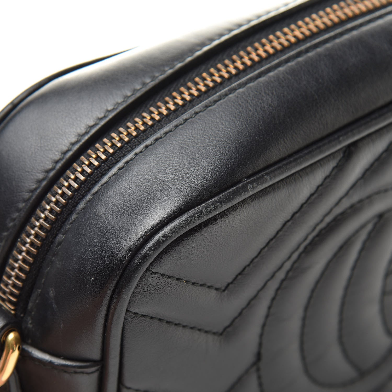 Gucci Calfskin Matelasse Mini GG Marmont Chain Shoulder Bag Black 13 of 16