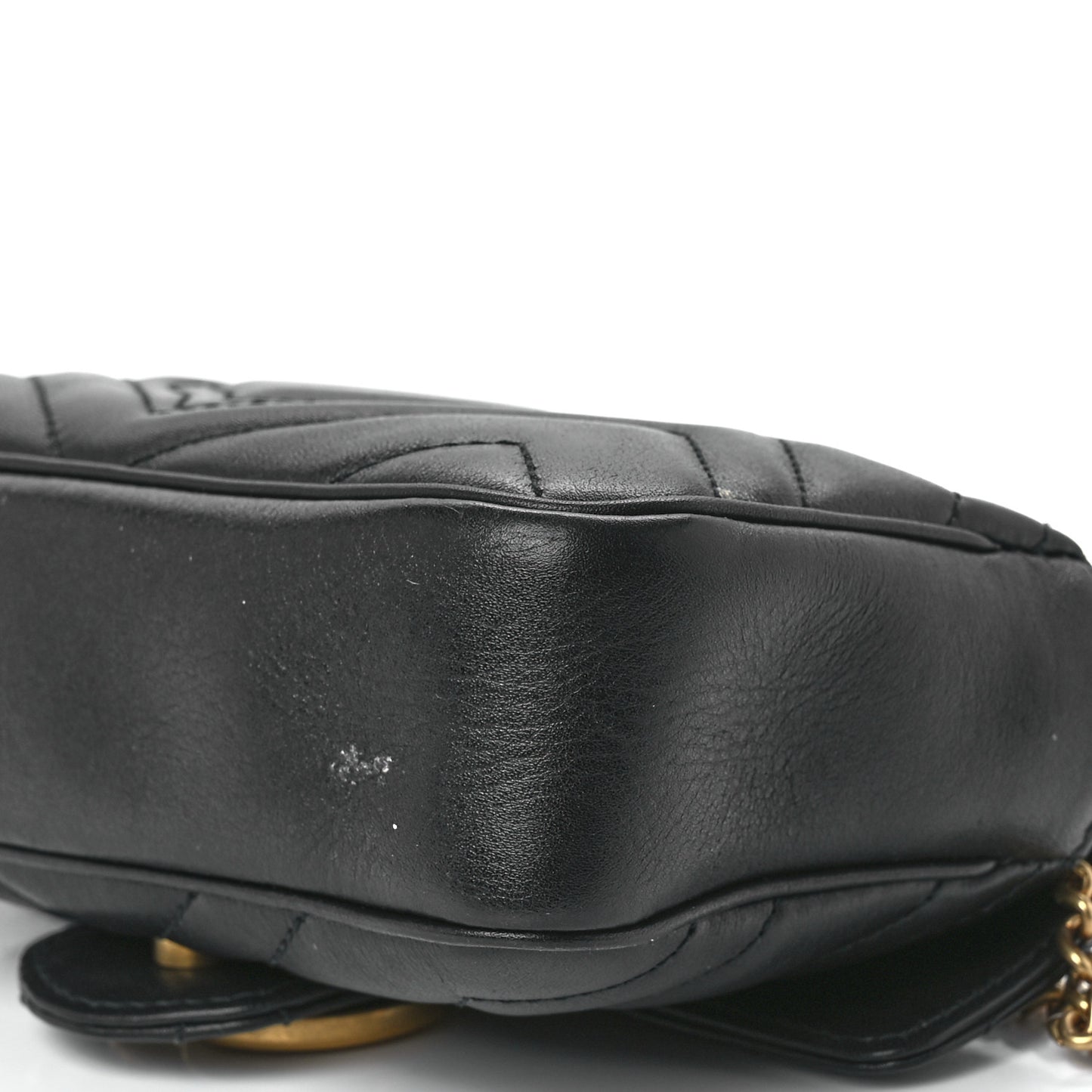 Calfskin Matelasse Super Mini GG Marmont Shoulder Bag Black