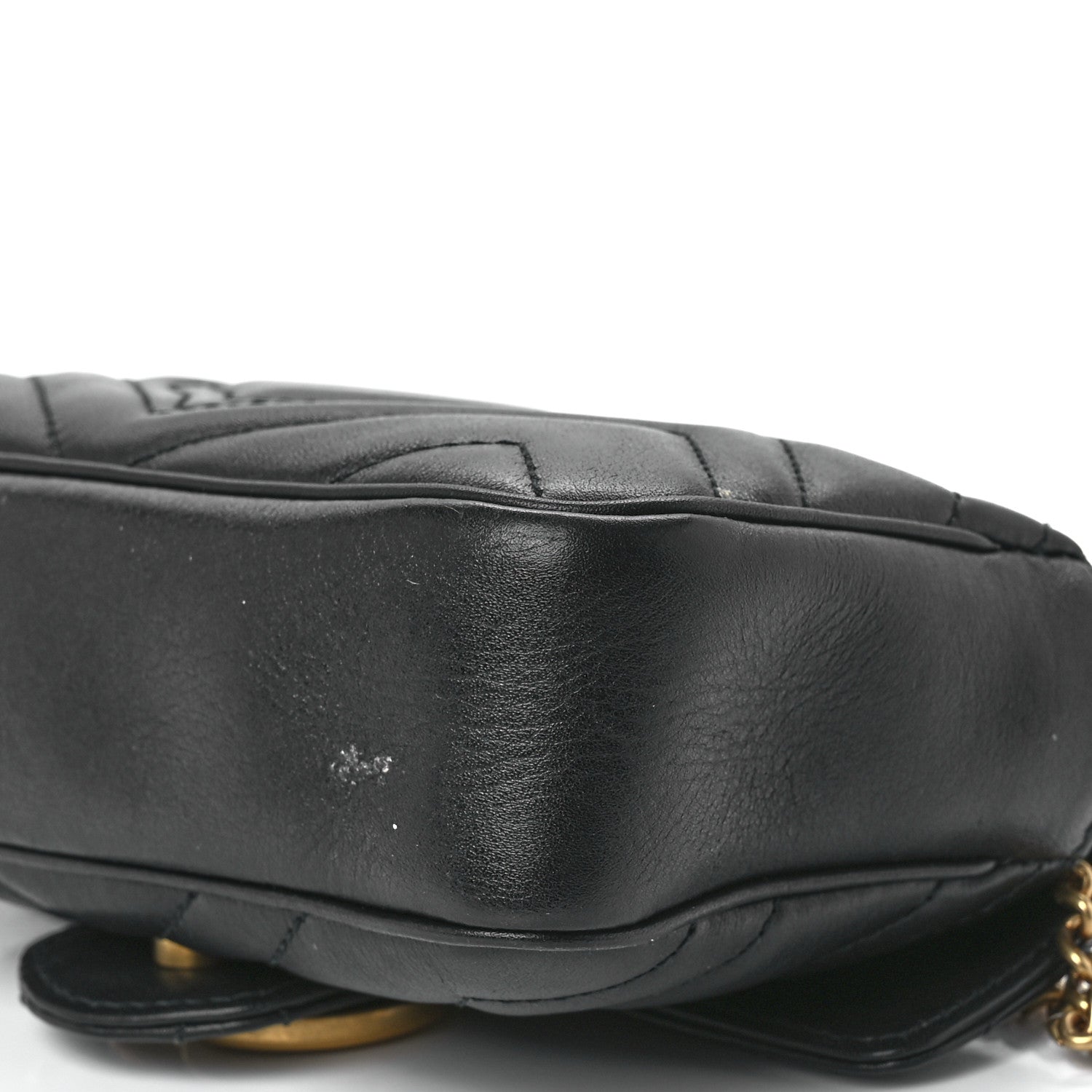 Gucci Calfskin Matelasse Super Mini GG Marmont Shoulder Bag Black 11 of 12