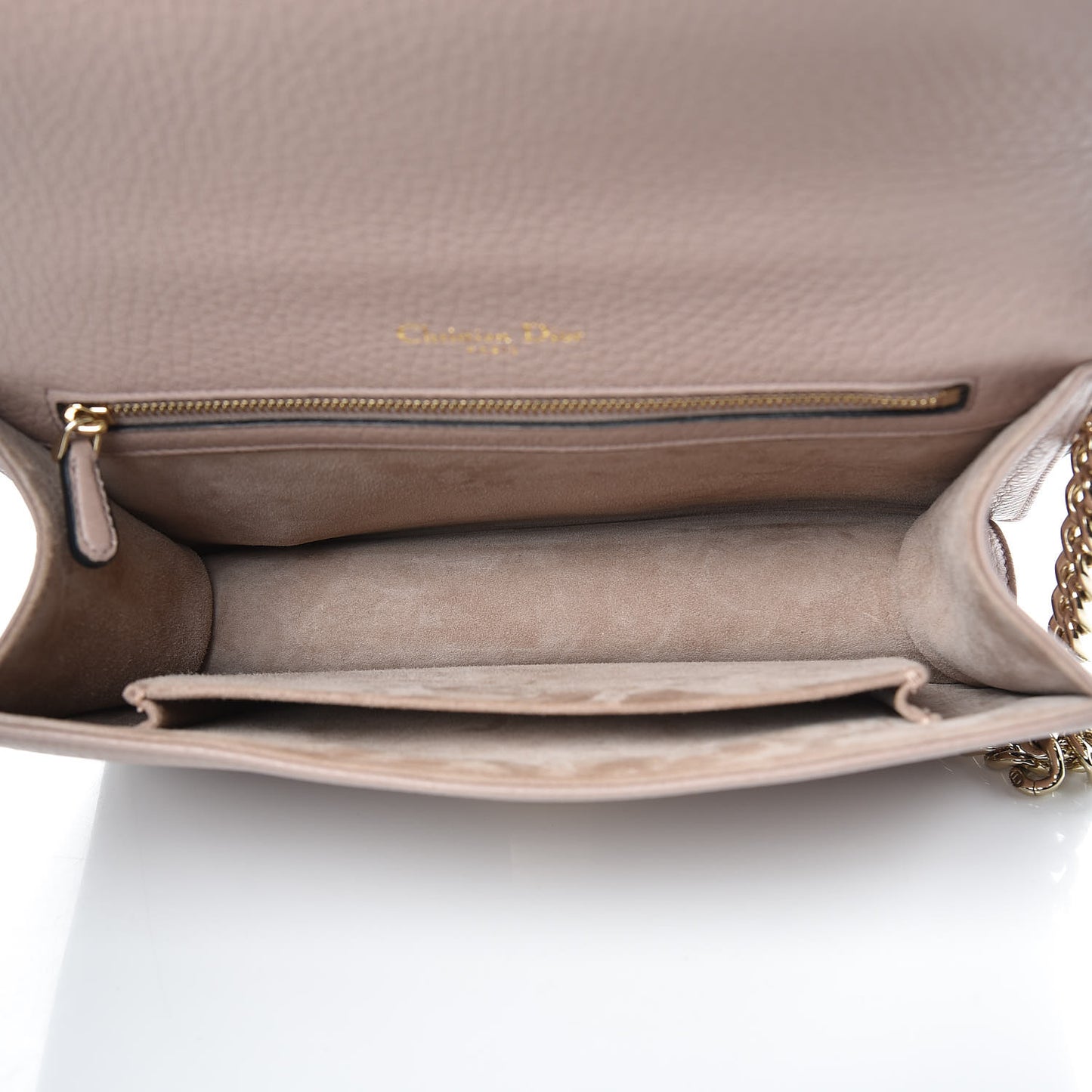 Grained Calfskin Medium Diorama Flap Bag Nude