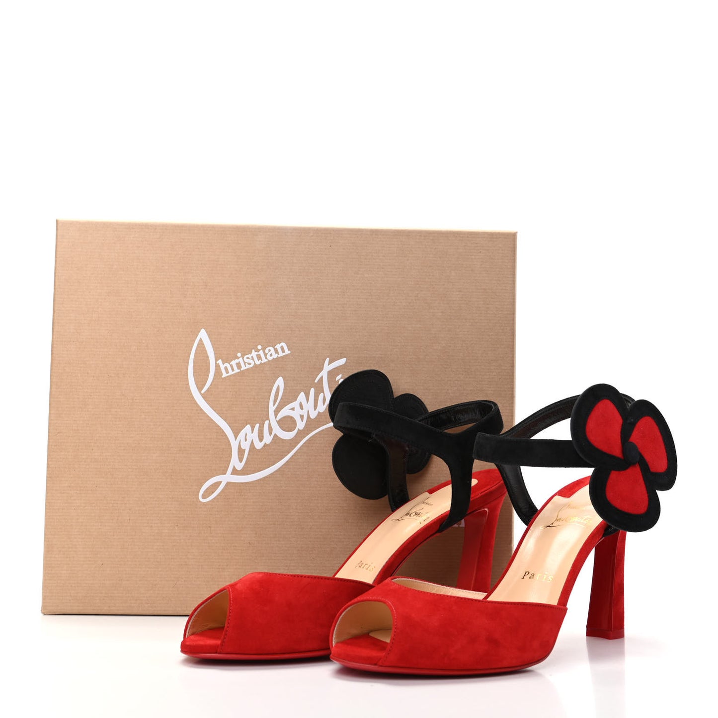 Veau Velours Pansy 85 Sandals 39.5 Loubi Black