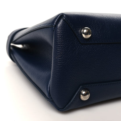 Burberry Grainy Calfskin House Check Small Banner Tote Regency Blue 8 of 9