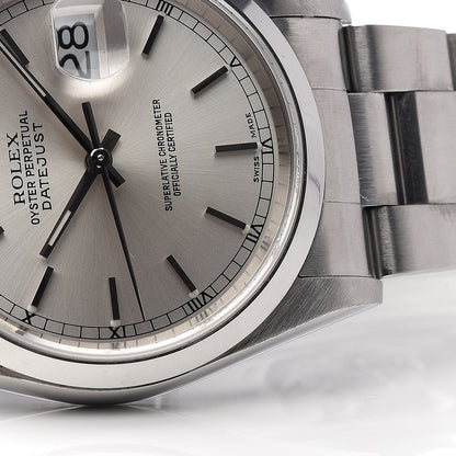 Rolex Stainless Steel 36mm Oyster Perpetual Datejust Watch Silver 16200 7 of 8