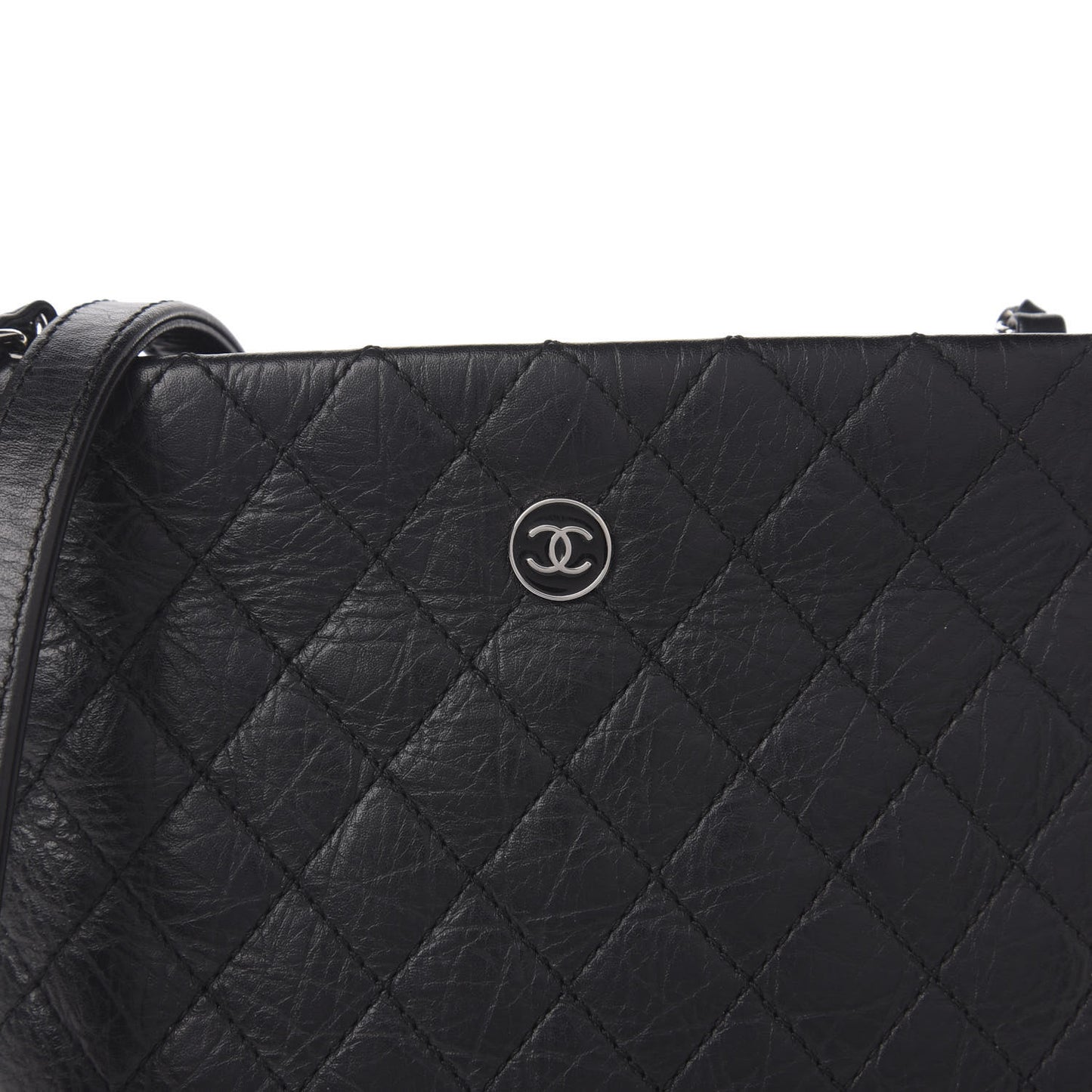 Calfskin Quilted Crossbody Bag Black