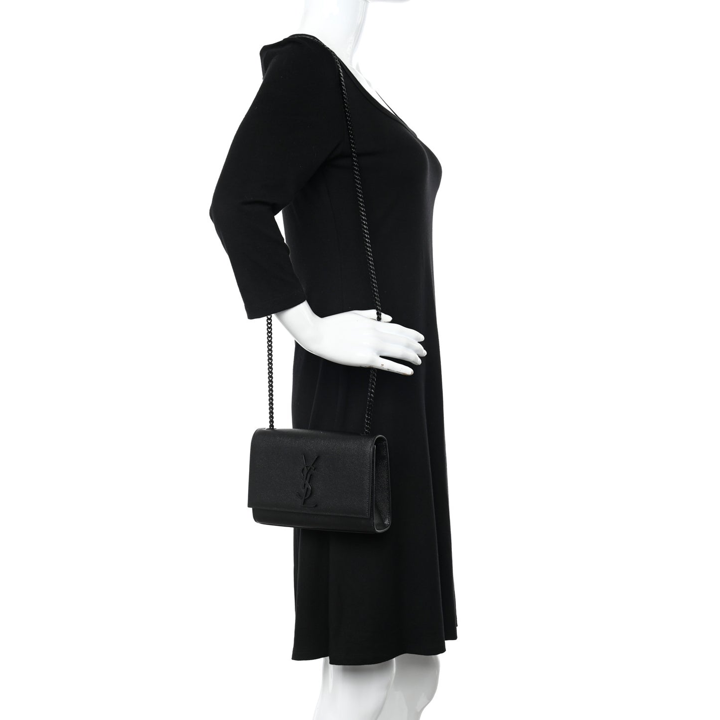 Grain De Poudre Small Monogram Monochrome Kate Satchel Black