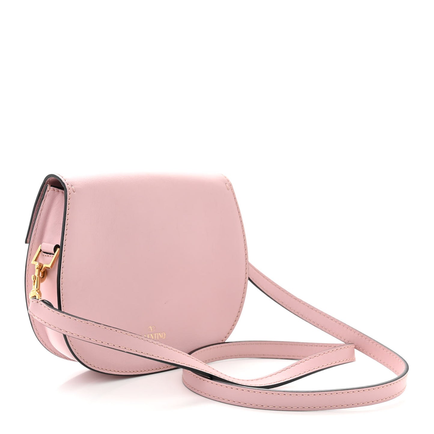 Calfskin Small My Rockstud Saddle Bag Rose Quartz