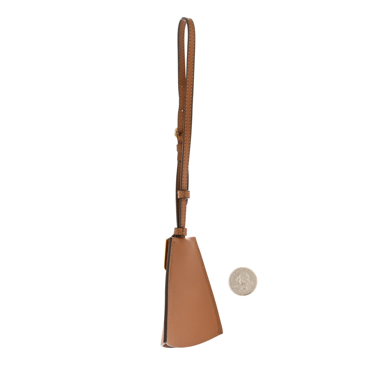 Miu Miu Calfskin Trick Pelle Bag Charm Cognac 2 of 5