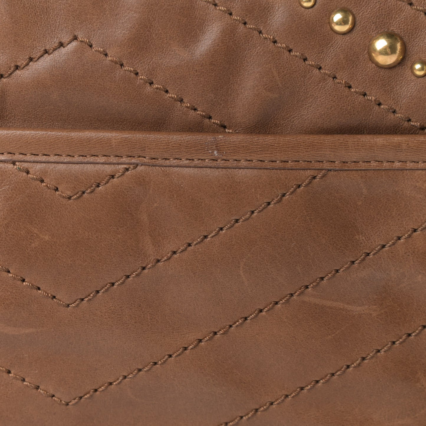 Crinkled Calfskin Matelasse Monogram Medium Niki Chain Satchel Brown