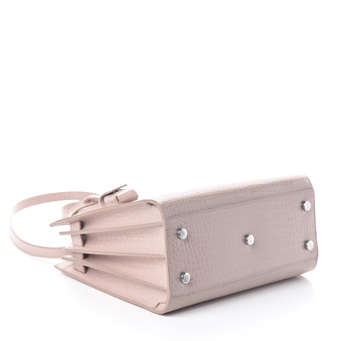 Calfskin Crocodile Embossed Baby Sac De Jour Rose Antic