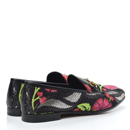 Gucci Floral Jacquard Horsebit Womens Jordaan Loafers 39.5 Multi 5 of 10