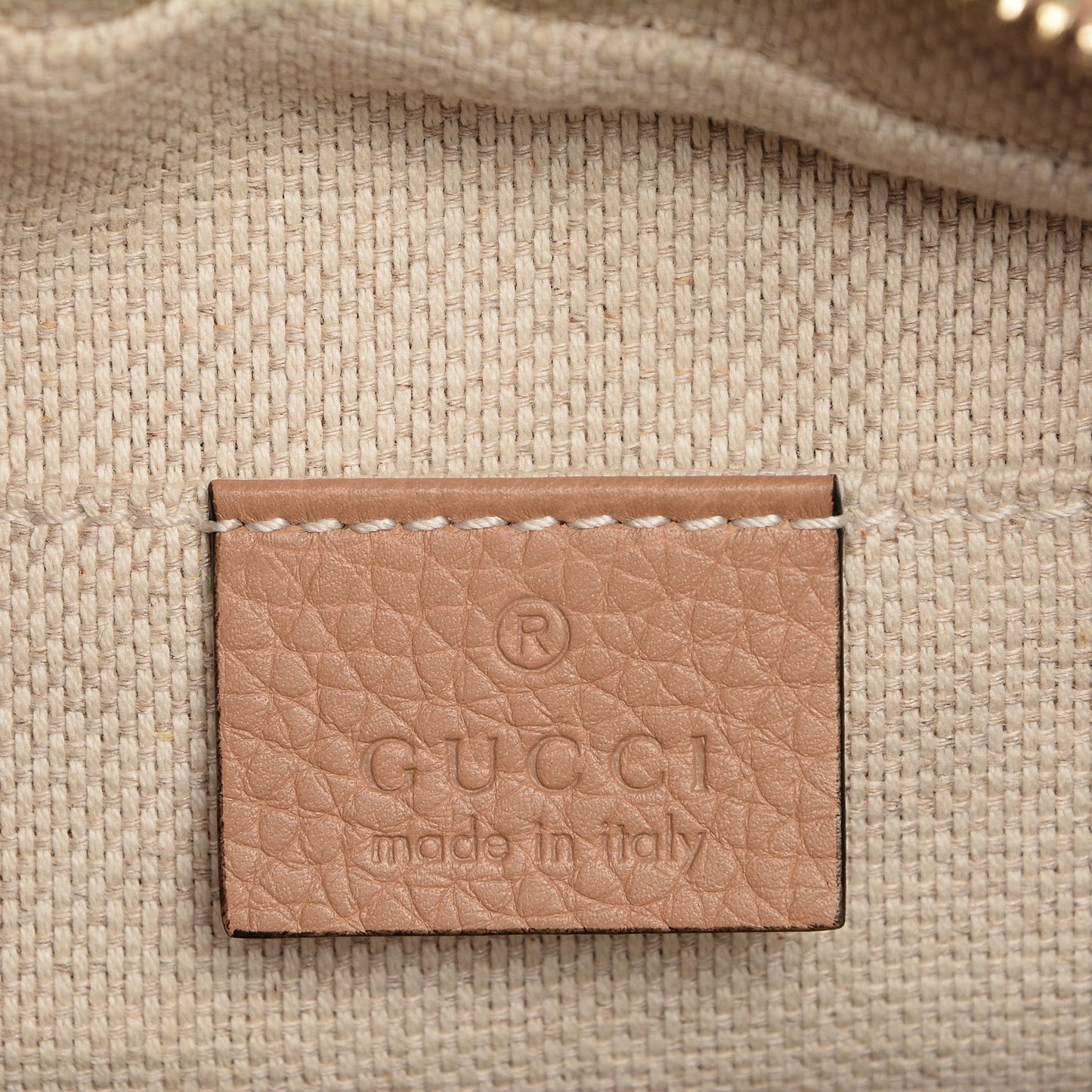 Pebbled Calfskin Small Soho Disco Bag Camelia