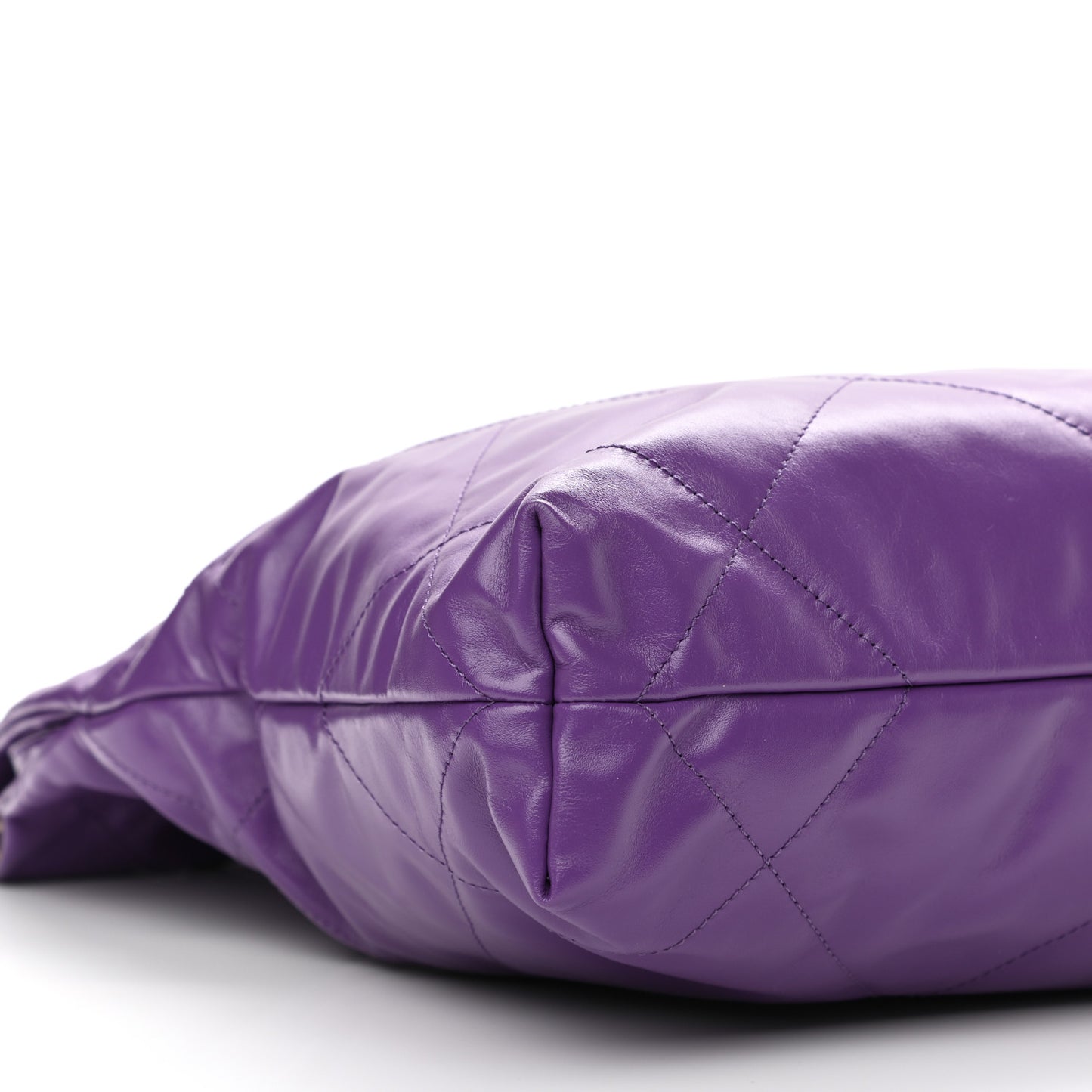 Shiny Calfskin Quilted Small Chanel 22 Purple