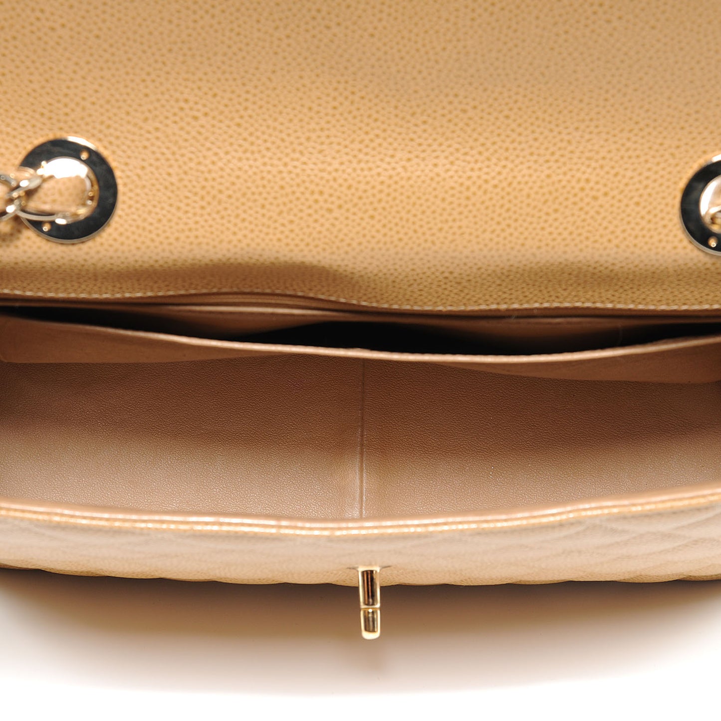 Caviar Jumbo Single Flap Beige