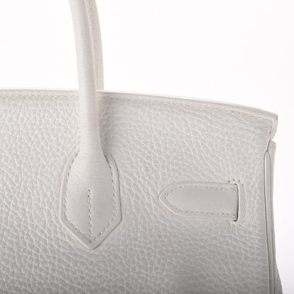 Hermes Taurillon Clemence Birkin 30 White 37 of 44
