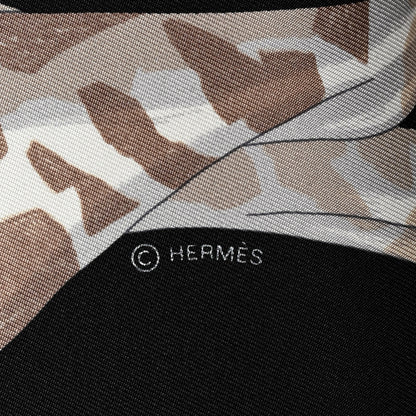 Hermes Silk Story Scarf 90 Marron Black Jaune Multicolor 6 of 7