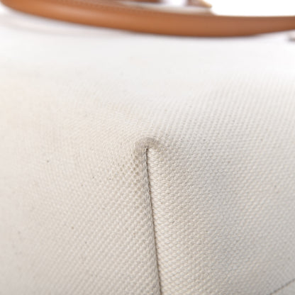Celine Canvas Calfskin Horizontal Cabas Natural Tan 14 of 14