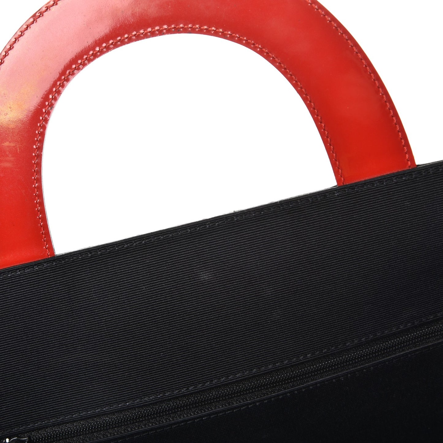 Patent Printed Shopping Tote Red