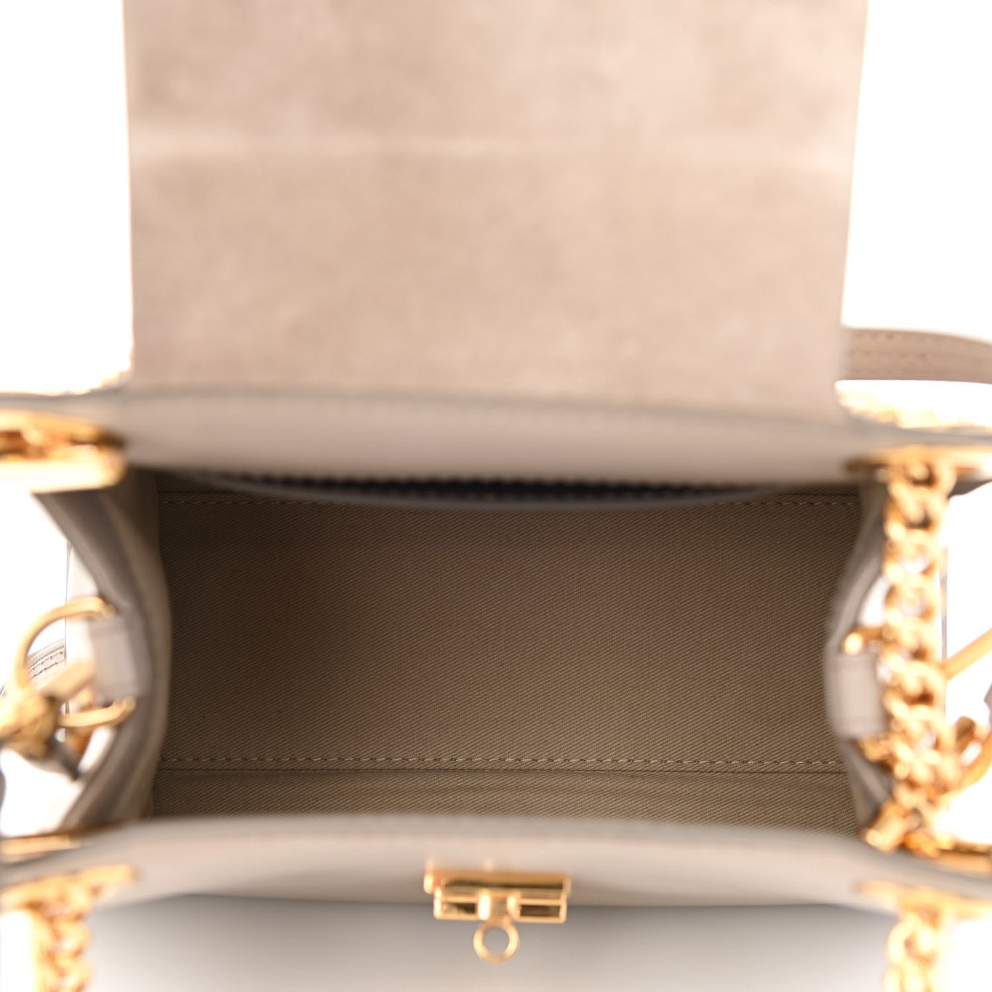 Shiny Calfskin Mini Annie Shoulder Bag Motty Grey