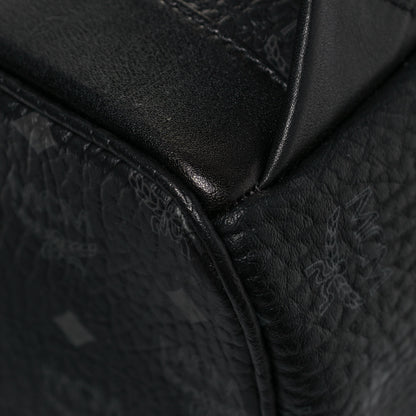 MCM Visetos Studded Small Studded Logo Stripe Backpack Black 7 of 14