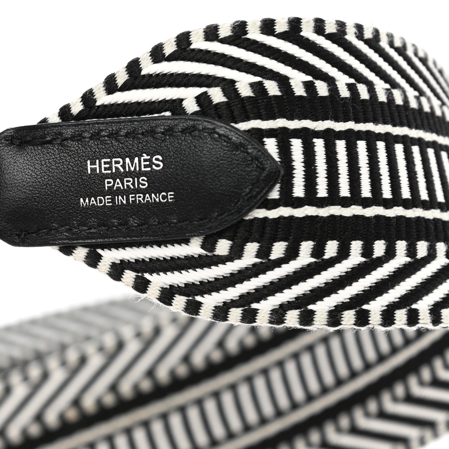 Hermes Toile Swift 50mm Sangle Cavale Shoulder Strap Black Ecru 4 of 6