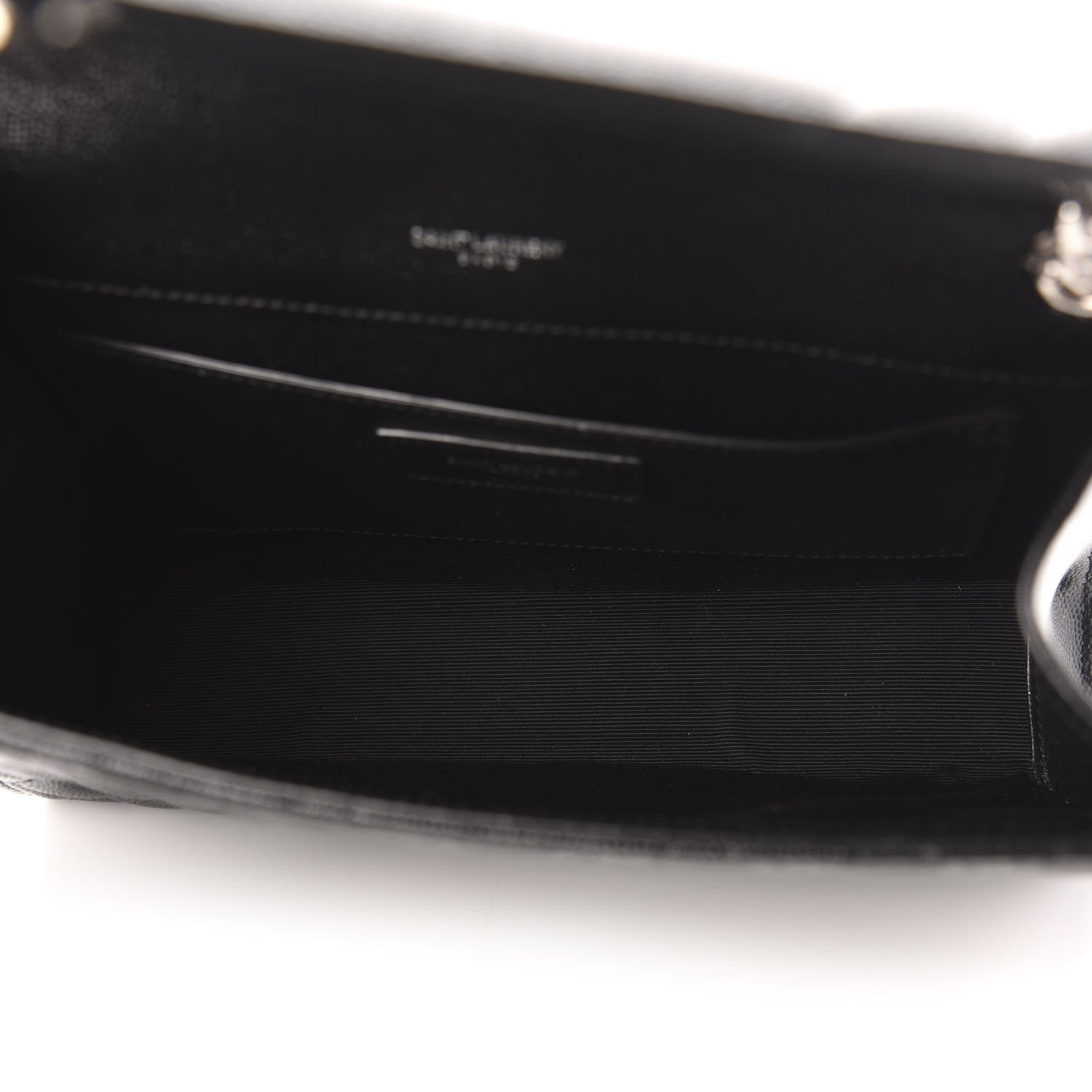 Saint Laurent Grain De Poudre Textured Mixed Matelasse Triquilt Medium Monogram Satchel Black 4 of 9