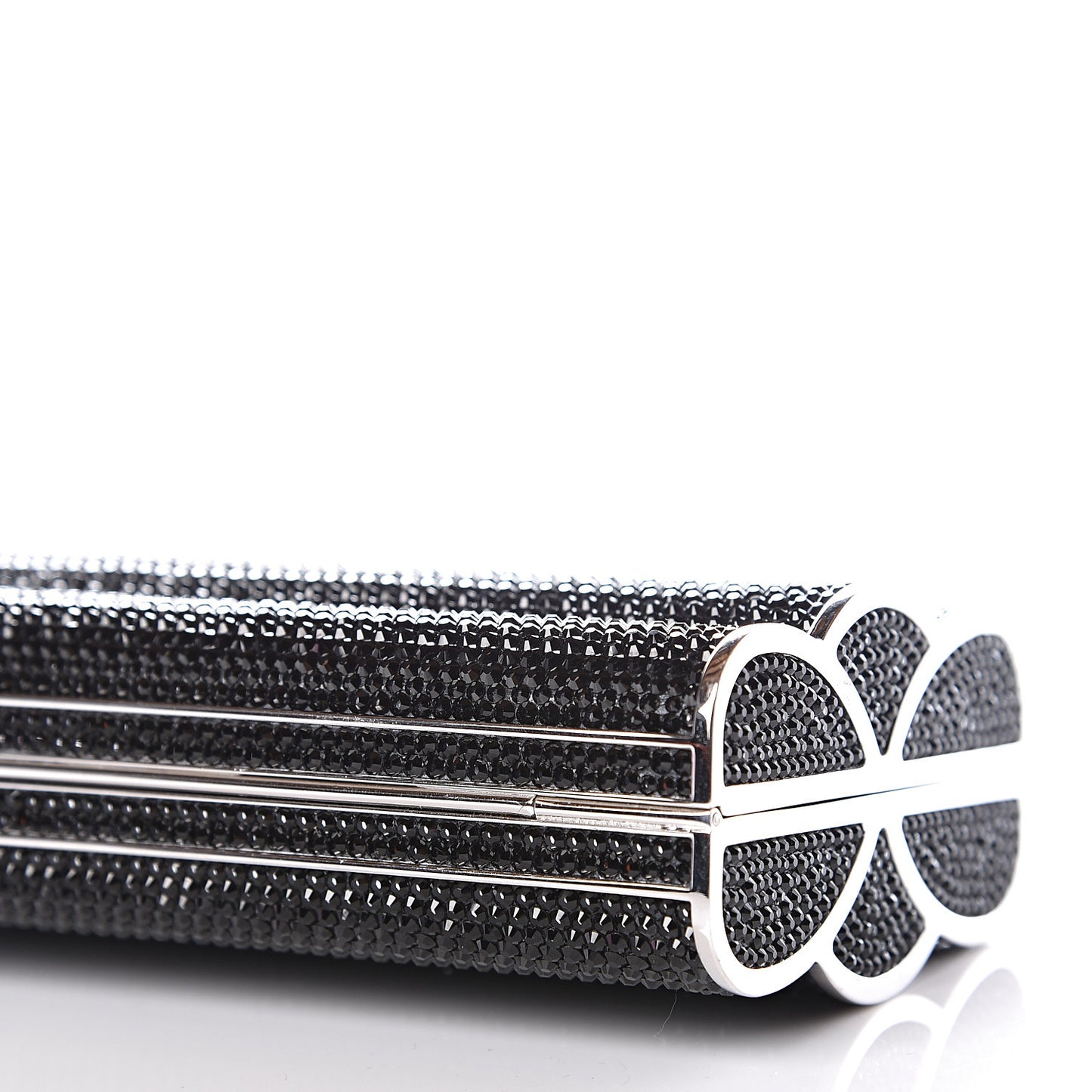 Swarovski Crystal Minaudiere Clutch Black Silver
