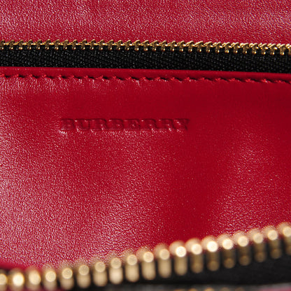 Burberry Grainy Calfskin Check Embossed Elmore Zip Around Wallet Red 7 of 9