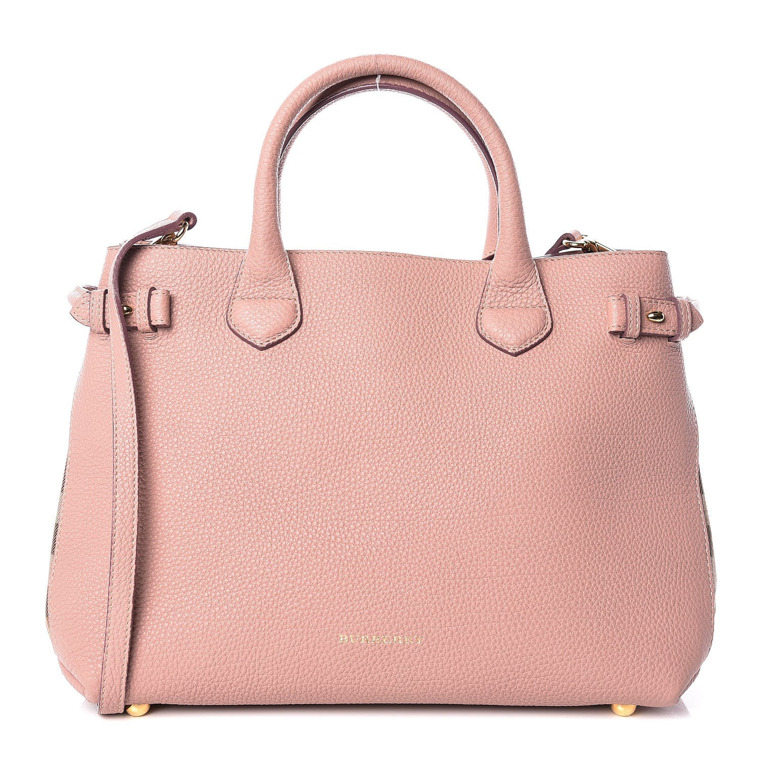 Burberry Grainy Calfskin House Check Medium Banner Tote Pale Orchid 1 of 7