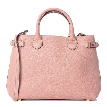 Burberry Grainy Calfskin House Check Medium Banner Tote Pale Orchid 1 of 7