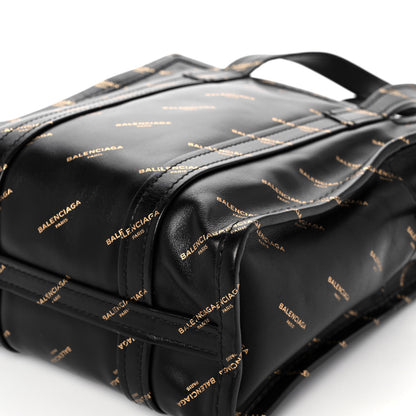 Balenciaga Calfskin Allover Logo XS Bazar Shopper Tote Black Gold 10 of 16